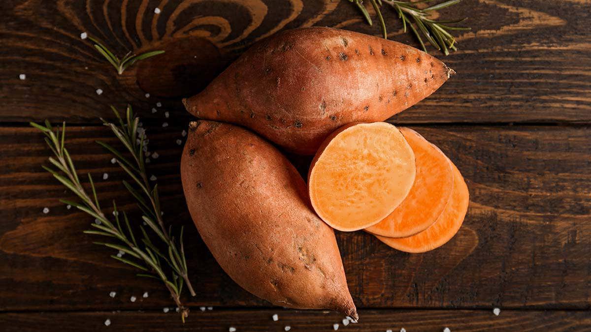 پس زمینه سیب زمینی شیرین